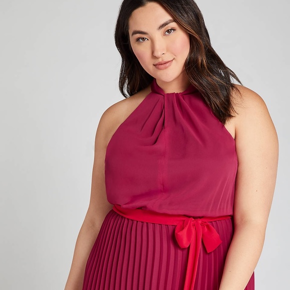 Lane Bryant Pleated Colorblock Dress NWT - Picture 2 of 3